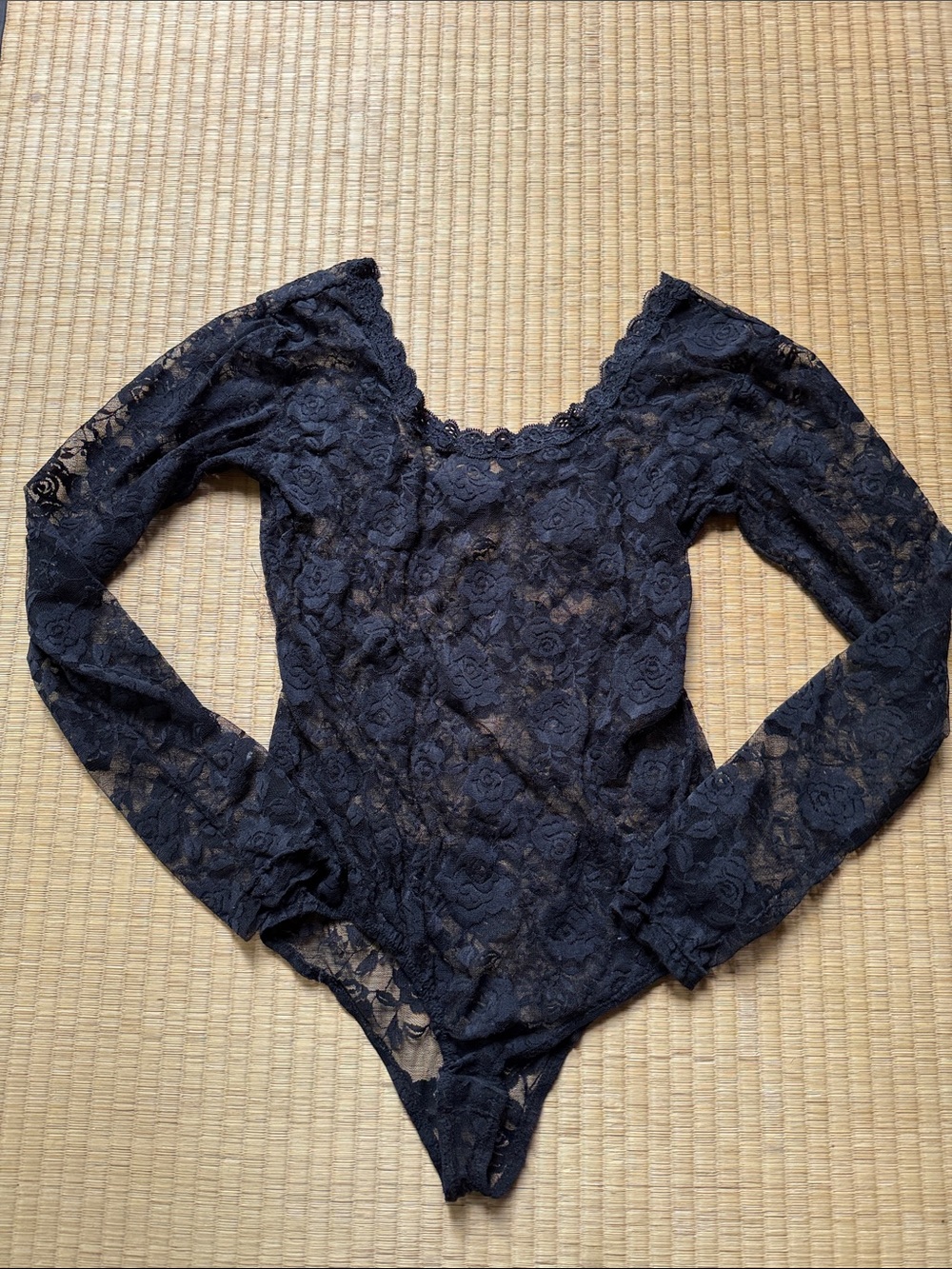 Black Allover Stretch Lace Bodysuit